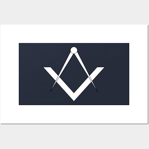 Simple masonic symbol of the square and compass Wall Art by NxtArt